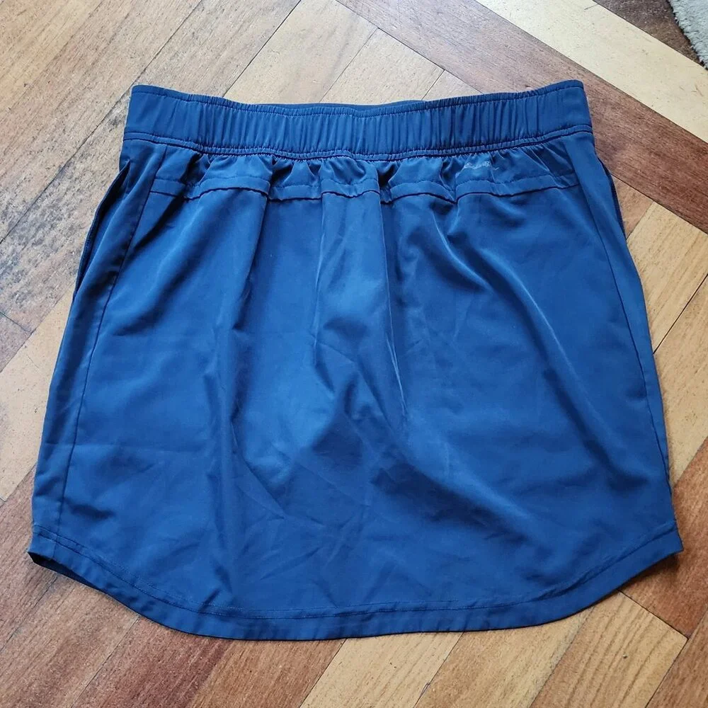 Eddie Bauer Navy Elastic Waist Tennis Skirt With Front Pockets Size Large